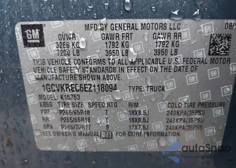 2014 Chevrolet Silverado 1500 1Lt z USA, uszkodzony, nr VIN 1GCVKREC6EZ118094